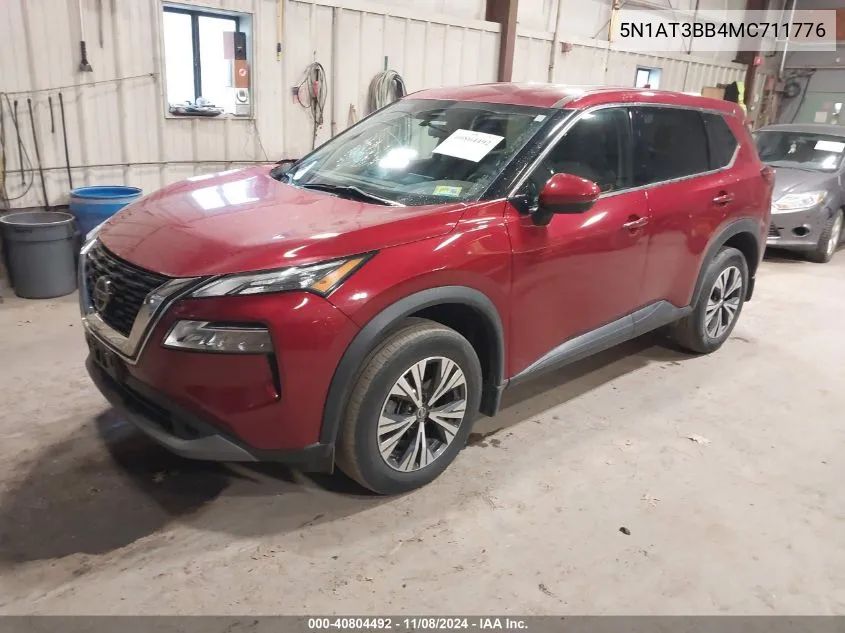 2021 Nissan Rogue Sv Intelligent Awd VIN: 5N1AT3BB4MC711776 Lot: 40804492