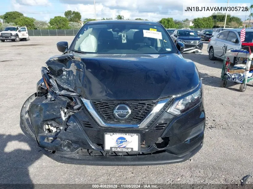 2021 Nissan Rogue Sport S Fwd Xtronic Cvt VIN: JN1BJ1AV6MW305725 Lot: 40828828