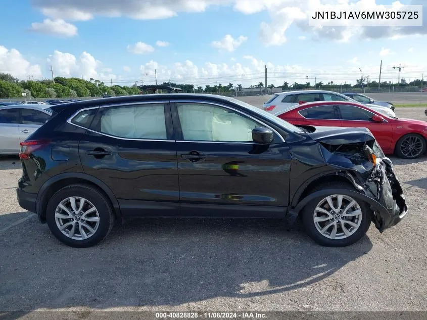 2021 Nissan Rogue Sport S Fwd Xtronic Cvt VIN: JN1BJ1AV6MW305725 Lot: 40828828