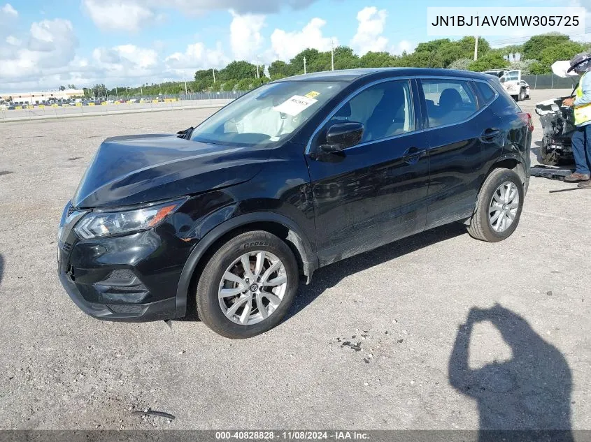 2021 Nissan Rogue Sport S Fwd Xtronic Cvt VIN: JN1BJ1AV6MW305725 Lot: 40828828