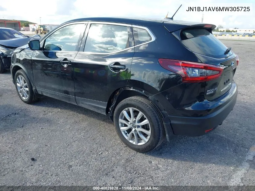 2021 Nissan Rogue Sport S Fwd Xtronic Cvt VIN: JN1BJ1AV6MW305725 Lot: 40828828