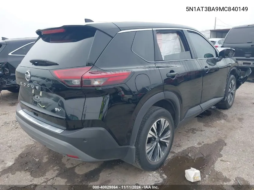 2021 Nissan Rogue Sv Fwd VIN: 5N1AT3BA9MC840149 Lot: 40829864