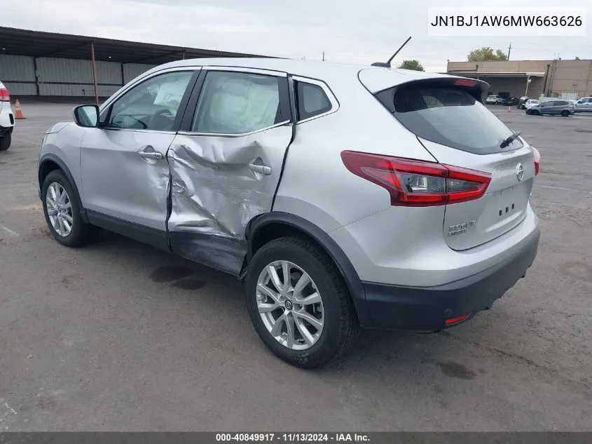 2021 Nissan Rogue Sport S Awd Xtronic Cvt VIN: JN1BJ1AW6MW663626 Lot: 40849917