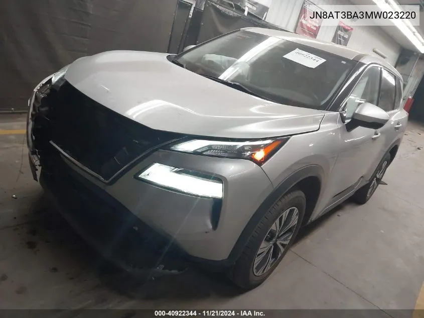 2021 Nissan Rogue Sv Fwd VIN: JN8AT3BA3MW023220 Lot: 40922344