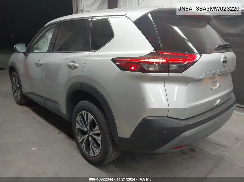 2021 Nissan Rogue Sv Fwd VIN: JN8AT3BA3MW023220 Lot: 40922344