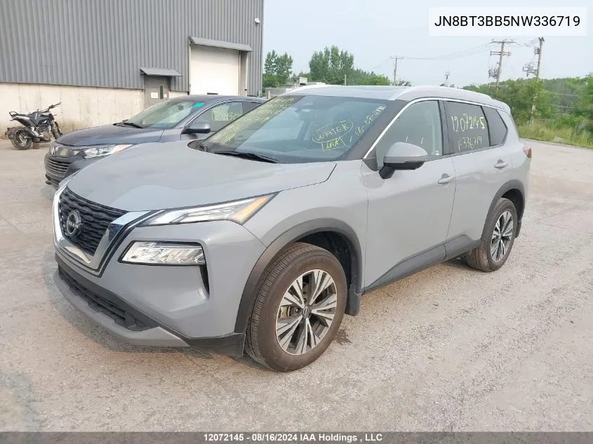 2022 Nissan Rogue VIN: JN8BT3BB5NW336719 Lot: 12072145