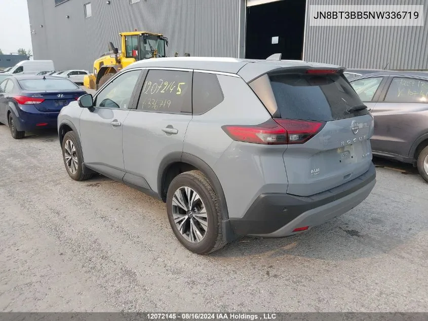 2022 Nissan Rogue VIN: JN8BT3BB5NW336719 Lot: 12072145