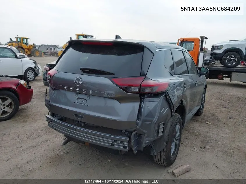 2022 Nissan Rogue VIN: 5N1AT3AA5NC684209 Lot: 12117464