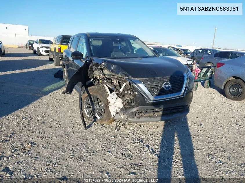 2022 Nissan Rogue VIN: 5N1AT3AB2NC683981 Lot: 12137627