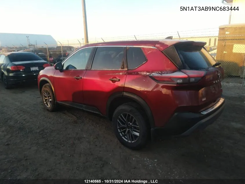 2022 Nissan Rogue VIN: 5N1AT3AB9NC683444 Lot: 12140565