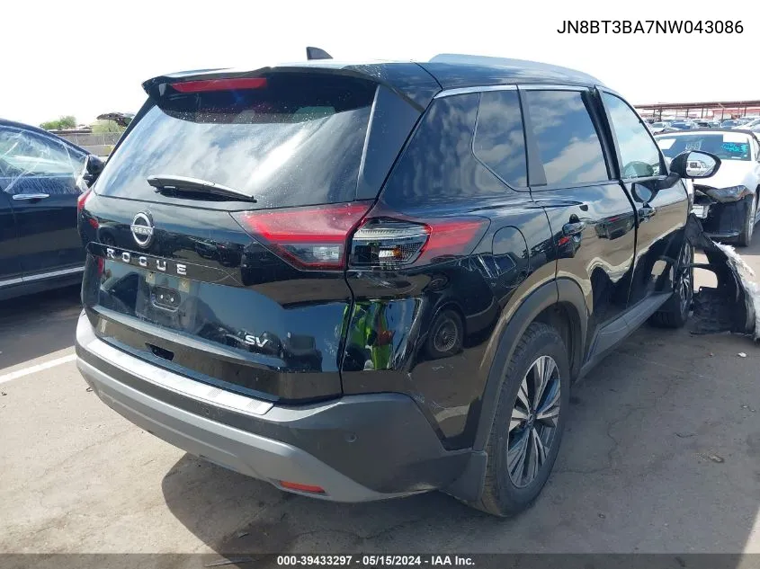 2022 Nissan Rogue Sv Fwd VIN: JN8BT3BA7NW043086 Lot: 39433297