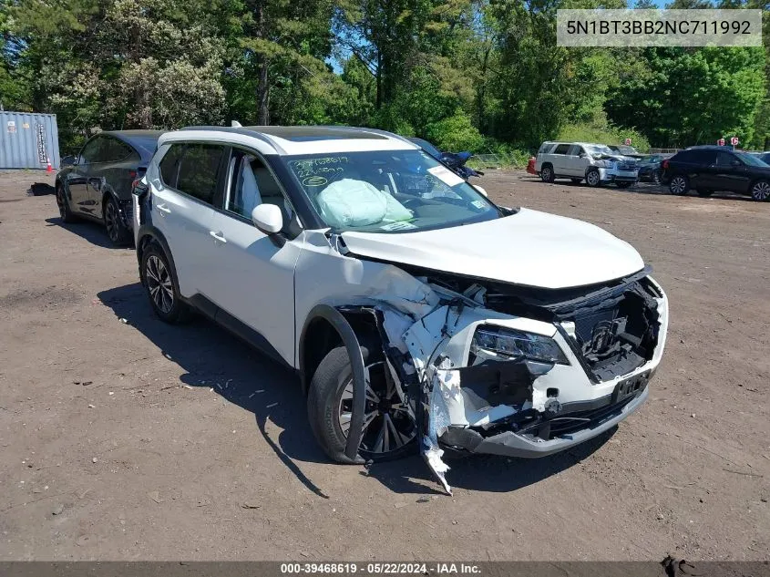 2022 Nissan Rogue Sv Intelligent Awd VIN: 5N1BT3BB2NC711992 Lot: 39468619