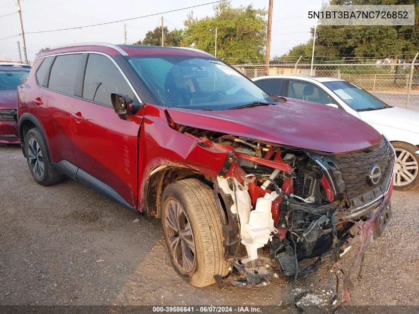 5N1BT3BA7NC726852 2022 Nissan Rogue Sv Fwd