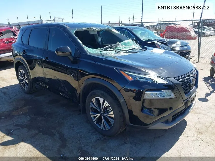 2022 Nissan Rogue Sv Fwd VIN: 5N1BT3BA8NC683722 Lot: 39745001