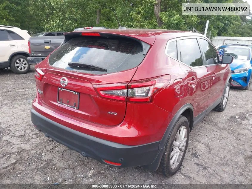 2022 Nissan Rogue Sport S Awd Xtronic Cvt VIN: JN1BJ1AW9NW480092 Lot: 39885903