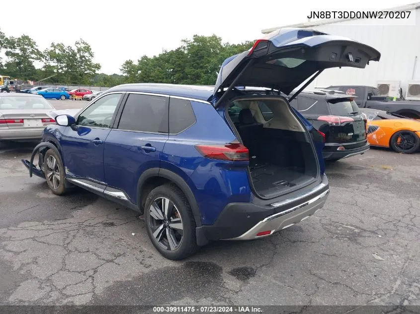 2022 Nissan Rogue Platinum Intelligent Awd VIN: JN8BT3DD0NW270207 Lot: 39911475