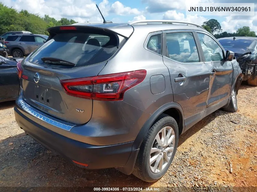 2022 Nissan Rogue Sport Sv Fwd Xtronic Cvt VIN: JN1BJ1BV6NW340961 Lot: 39924305