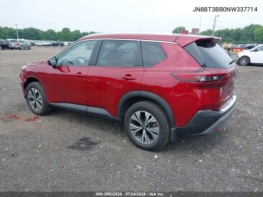 JN8BT3BB0NW337714 2022 Nissan Rogue Sv Intelligent Awd