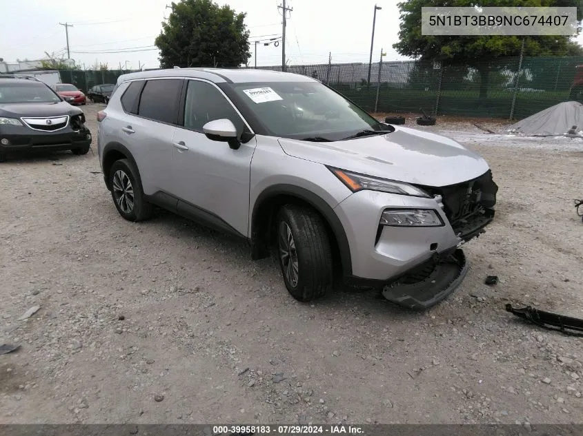 2022 Nissan Rogue Sv Intelligent Awd VIN: 5N1BT3BB9NC674407 Lot: 39958183