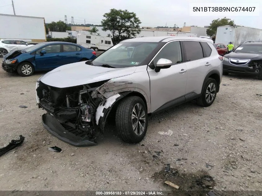 2022 Nissan Rogue Sv Intelligent Awd VIN: 5N1BT3BB9NC674407 Lot: 39958183