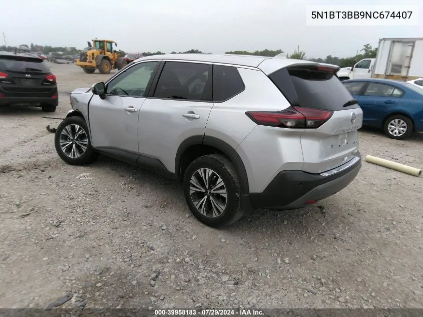 2022 Nissan Rogue Sv Intelligent Awd VIN: 5N1BT3BB9NC674407 Lot: 39958183