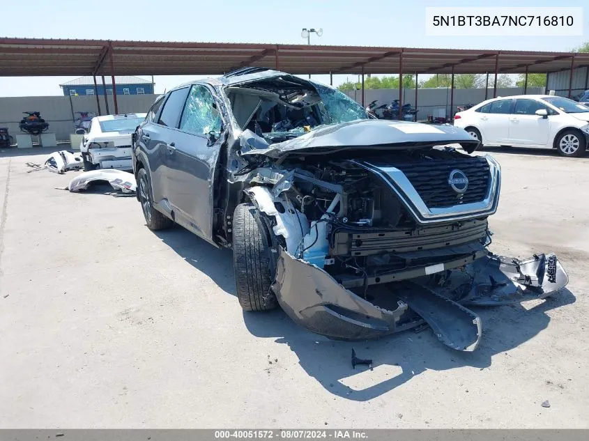 2022 Nissan Rogue Sv Fwd VIN: 5N1BT3BA7NC716810 Lot: 40051572