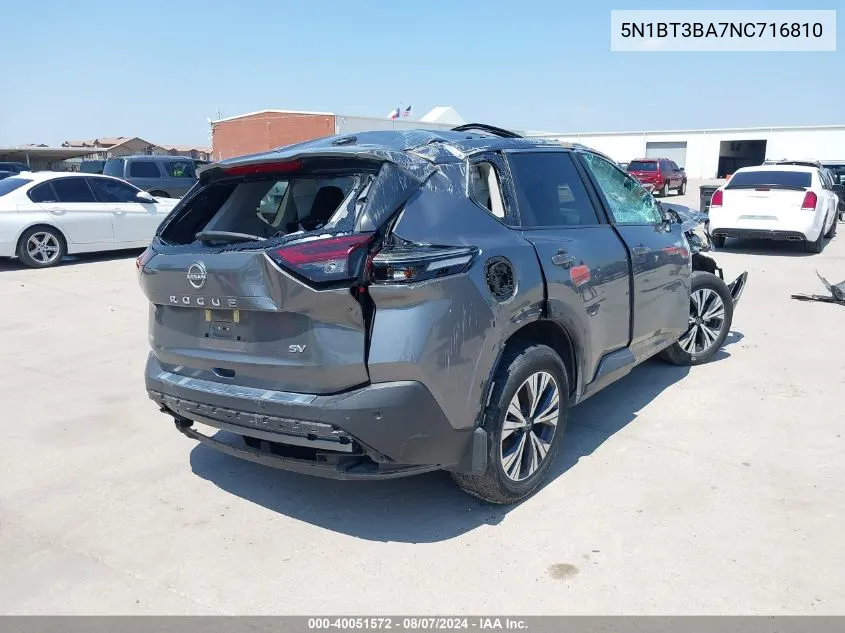 2022 Nissan Rogue Sv Fwd VIN: 5N1BT3BA7NC716810 Lot: 40051572