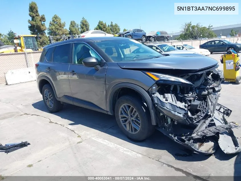 2022 Nissan Rogue S Fwd VIN: 5N1BT3AA7NC699895 Lot: 40053041