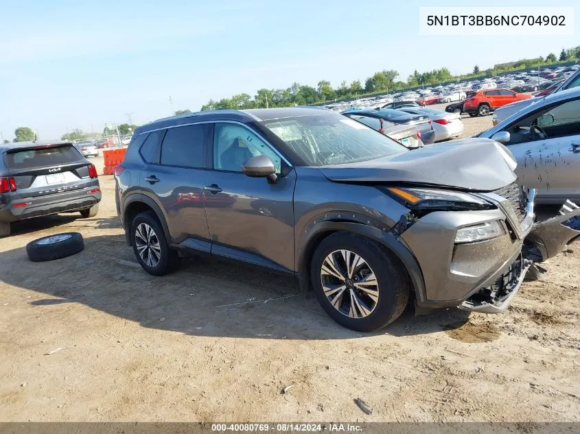 2022 Nissan Rogue Sv Intelligent Awd VIN: 5N1BT3BB6NC704902 Lot: 40080769