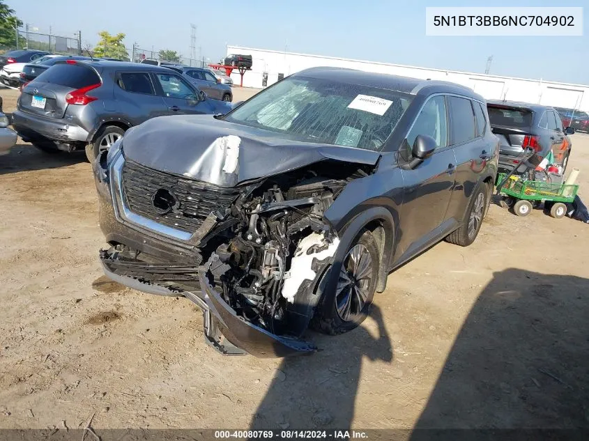 2022 Nissan Rogue Sv Intelligent Awd VIN: 5N1BT3BB6NC704902 Lot: 40080769