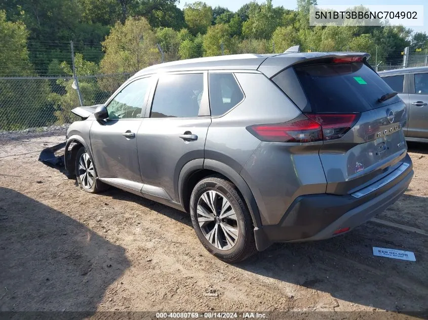 2022 Nissan Rogue Sv Intelligent Awd VIN: 5N1BT3BB6NC704902 Lot: 40080769