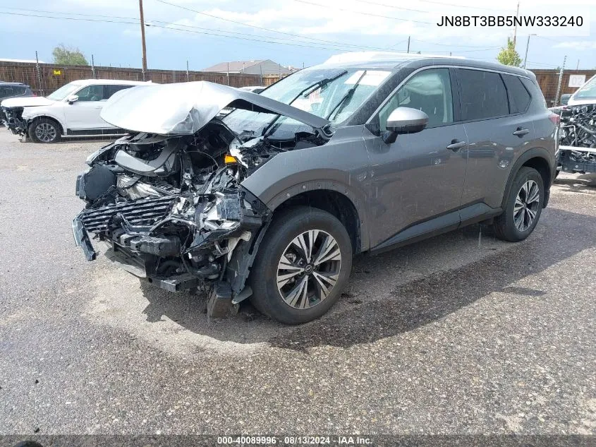 2022 Nissan Rogue Sv Intelligent Awd VIN: JN8BT3BB5NW333240 Lot: 40089996