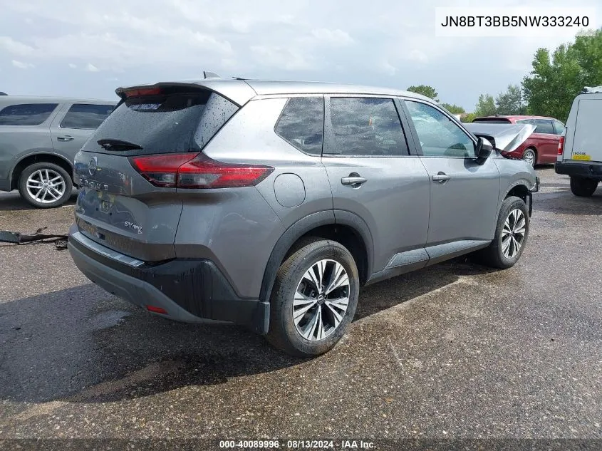 JN8BT3BB5NW333240 2022 Nissan Rogue Sv Intelligent Awd