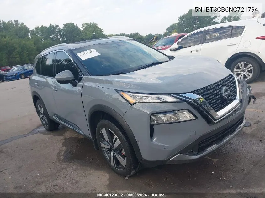 2022 Nissan Rogue Sl VIN: 5N1BT3CB6NC721794 Lot: 40129622