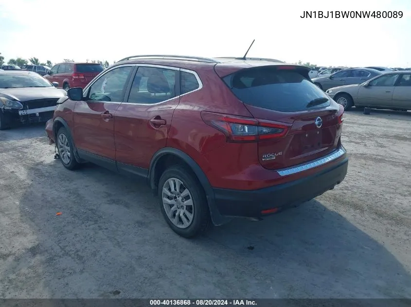 2022 Nissan Rogue Sport Sv VIN: JN1BJ1BW0NW480089 Lot: 40136868