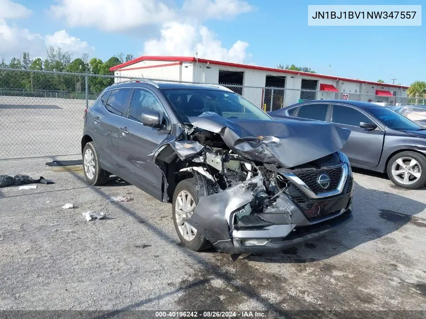 2022 Nissan Rogue Sport Sv Fwd Xtronic Cvt VIN: JN1BJ1BV1NW347557 Lot: 40196242