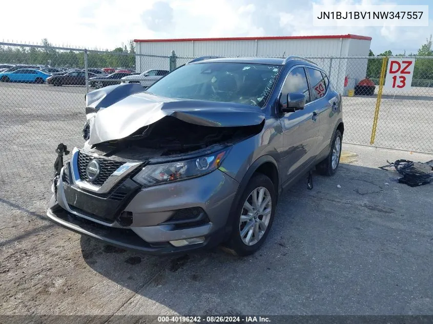 2022 Nissan Rogue Sport Sv Fwd Xtronic Cvt VIN: JN1BJ1BV1NW347557 Lot: 40196242