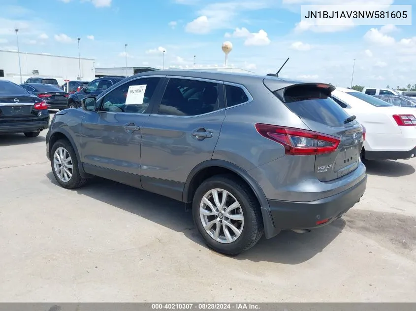 2022 Nissan Rogue Sport S Fwd Xtronic Cvt VIN: JN1BJ1AV3NW581605 Lot: 40210307