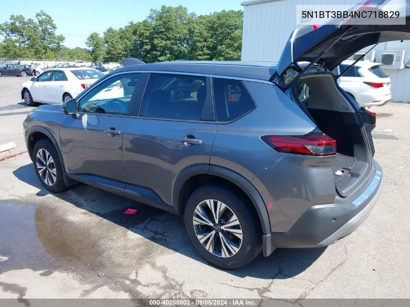 2022 Nissan Rogue Sv Intelligent Awd VIN: 5N1BT3BB4NC718829 Lot: 40258002