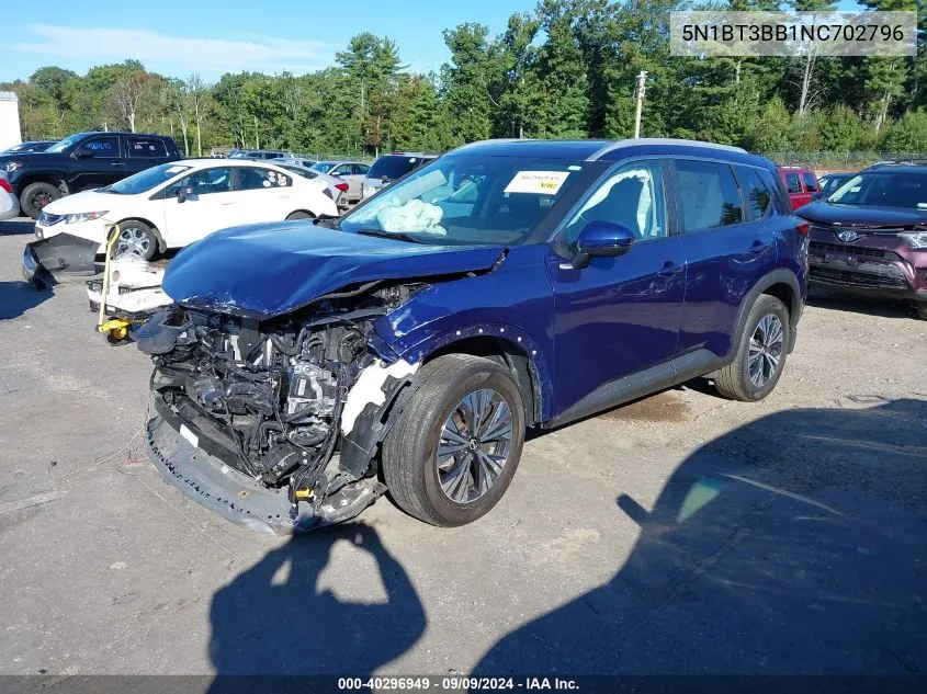 2022 Nissan Rogue Sv Intelligent Awd VIN: 5N1BT3BB1NC702796 Lot: 40296949