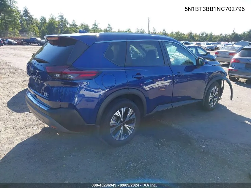 2022 Nissan Rogue Sv Intelligent Awd VIN: 5N1BT3BB1NC702796 Lot: 40296949