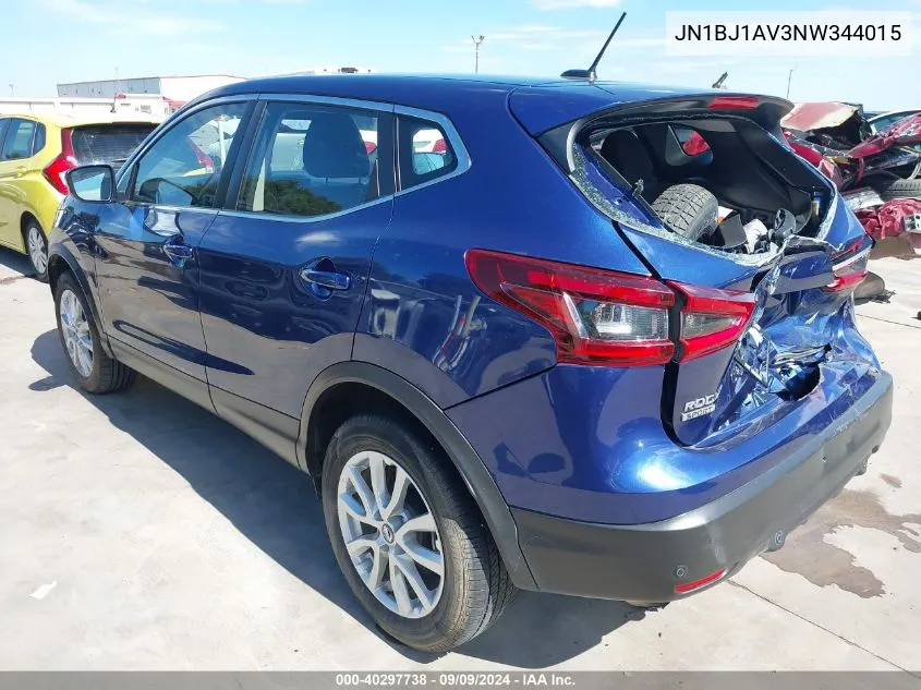 2022 Nissan Rogue Sport S Fwd Xtronic Cvt VIN: JN1BJ1AV3NW344015 Lot: 40297738