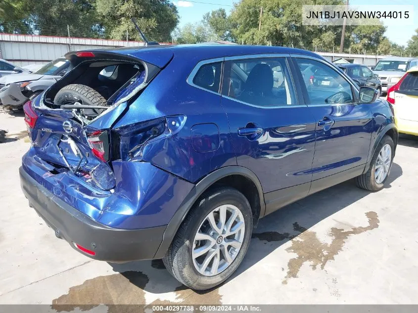 2022 Nissan Rogue Sport S Fwd Xtronic Cvt VIN: JN1BJ1AV3NW344015 Lot: 40297738