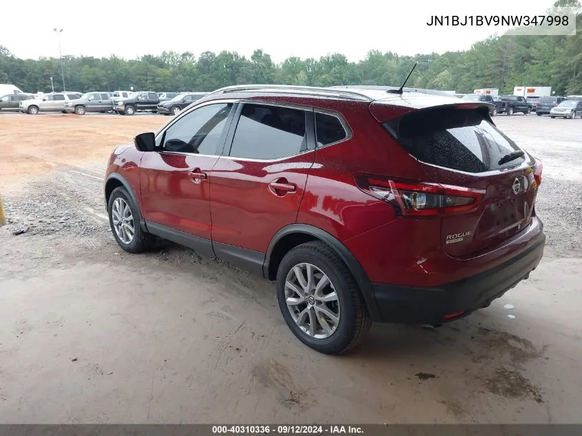 2022 Nissan Rogue Sport Sv Fwd Xtronic Cvt VIN: JN1BJ1BV9NW347998 Lot: 40310336