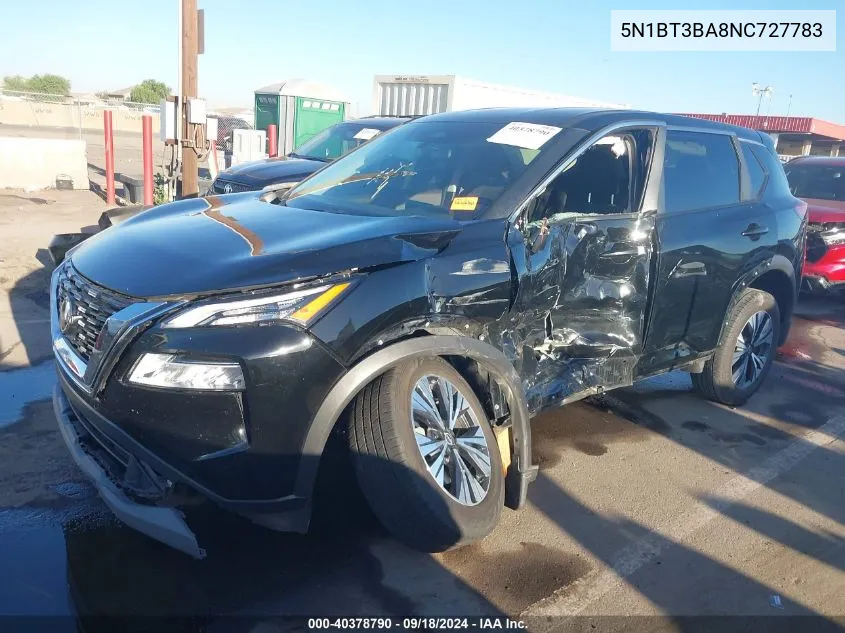 2022 Nissan Rogue Sv VIN: 5N1BT3BA8NC727783 Lot: 40378790