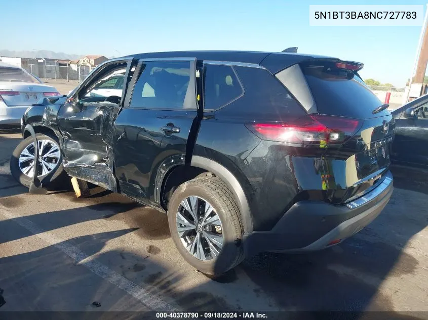 2022 Nissan Rogue Sv VIN: 5N1BT3BA8NC727783 Lot: 40378790