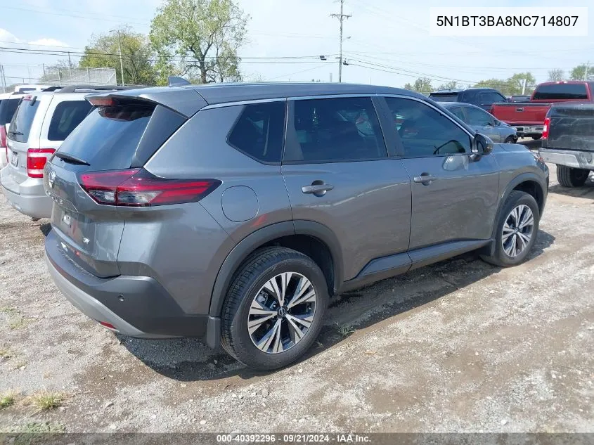 2022 Nissan Rogue Sv Fwd VIN: 5N1BT3BA8NC714807 Lot: 40392296