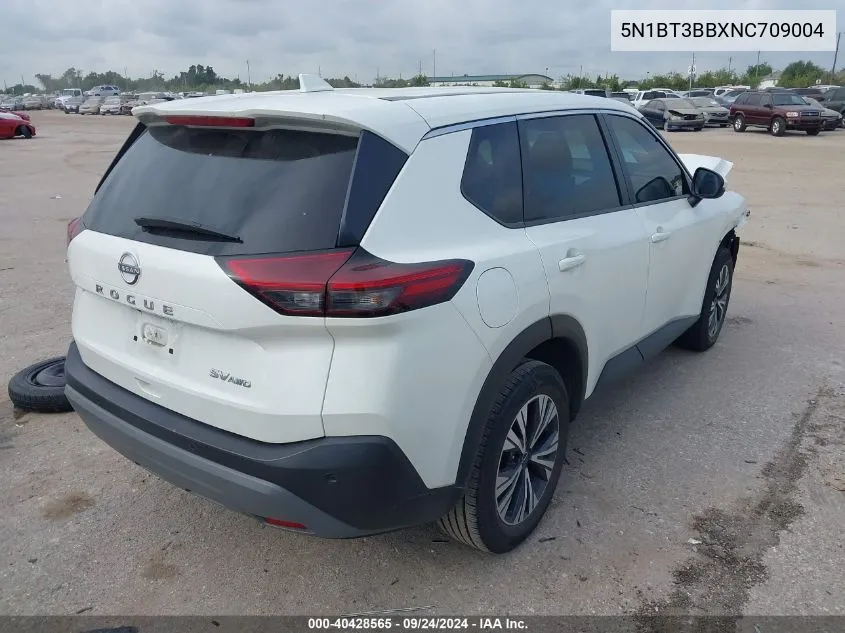 2022 Nissan Rogue Sv Intelligent Awd VIN: 5N1BT3BBXNC709004 Lot: 40428565