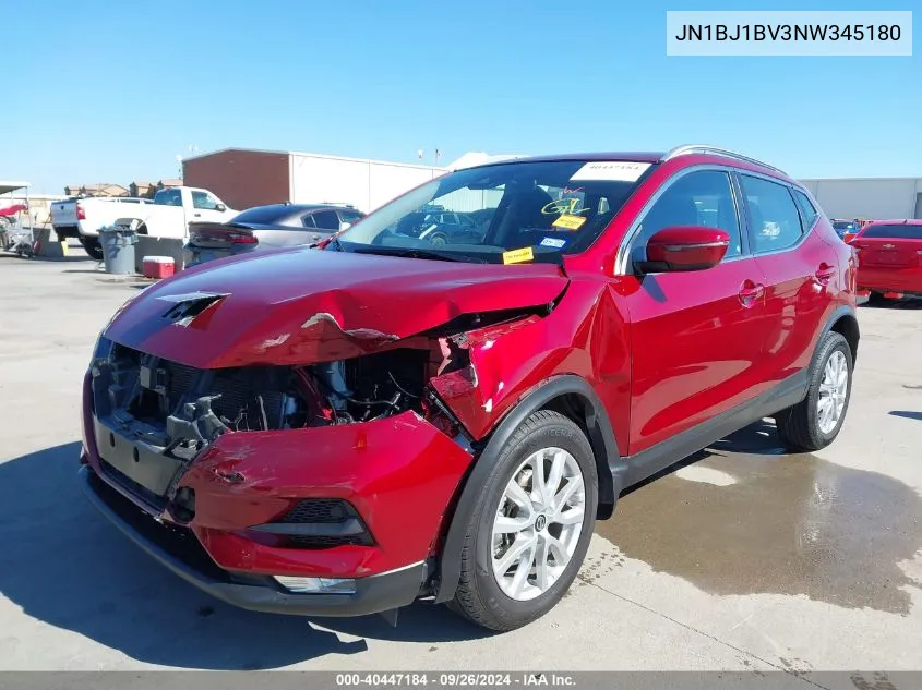 2022 Nissan Rogue Sport Sv VIN: JN1BJ1BV3NW345180 Lot: 40447184