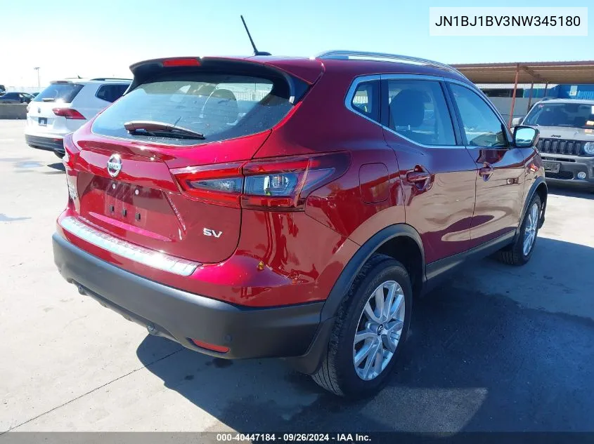 2022 Nissan Rogue Sport Sv VIN: JN1BJ1BV3NW345180 Lot: 40447184